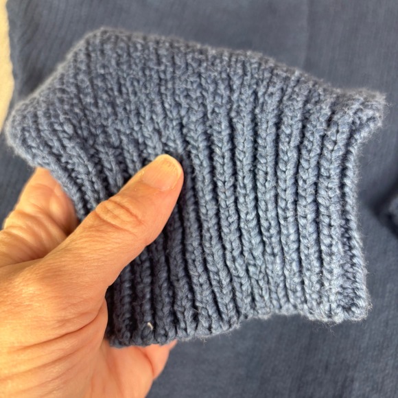 Jenni Kayne Everyday Sweater Blue 100% Cotton Crew Neck Medium Preppy Coastal - Picture 4 of 9